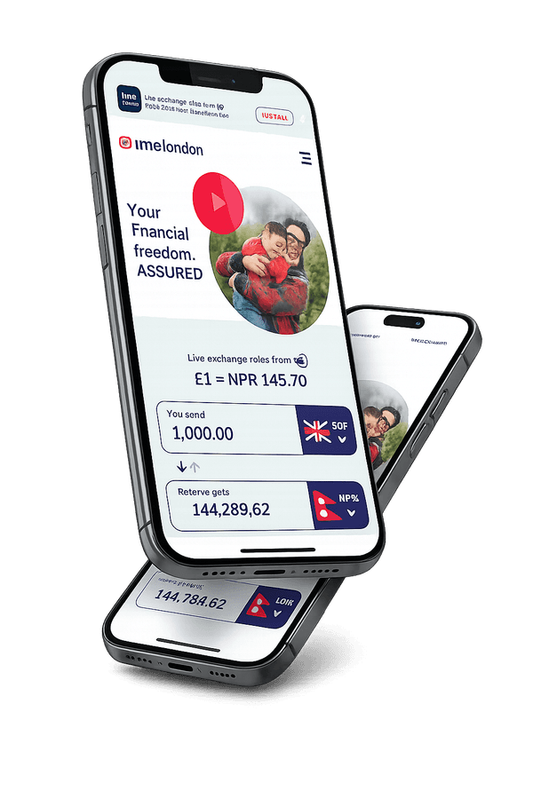 IME London app displayed on a smartphone
